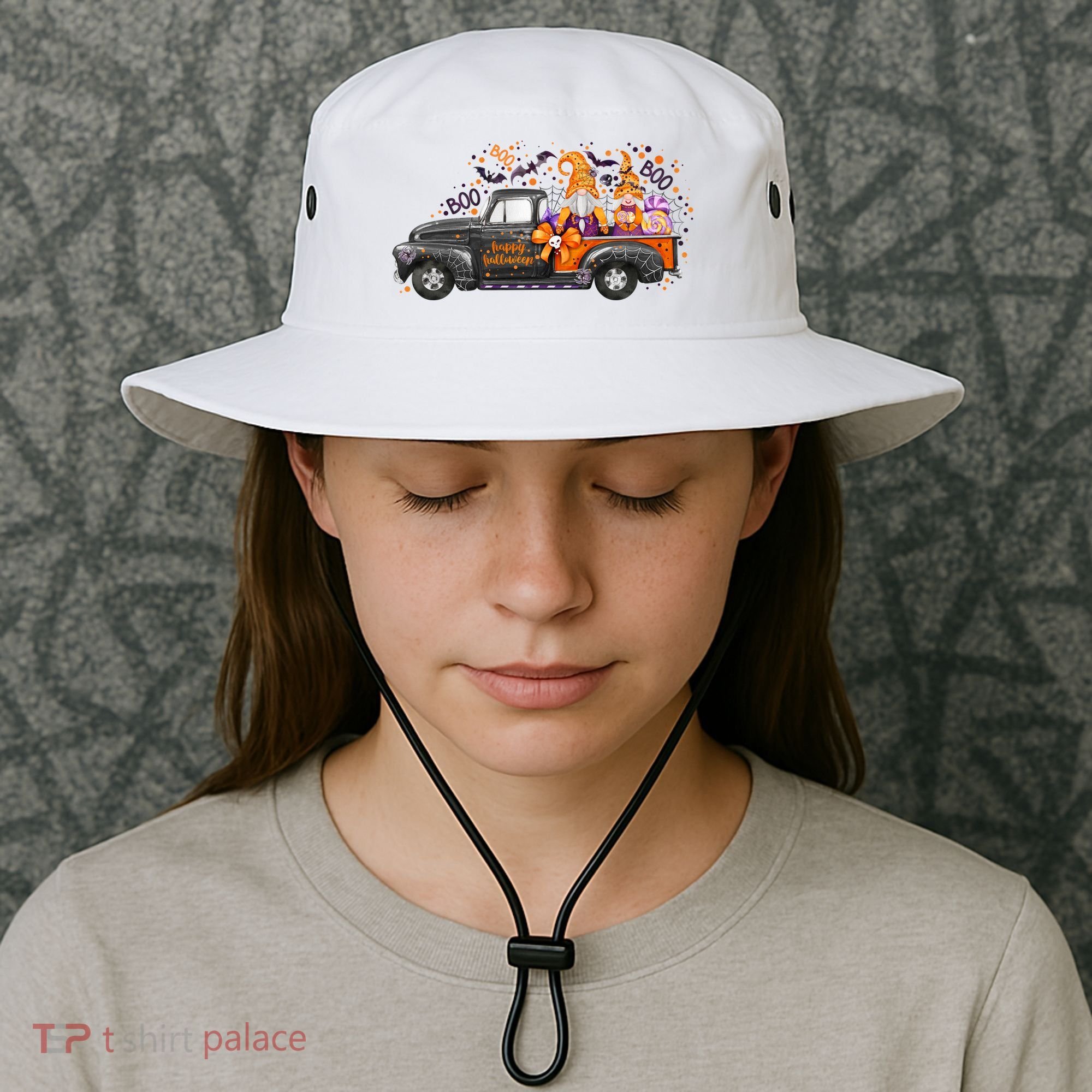 Spooky Halloween Gnome Squad Truck Bucket Hat