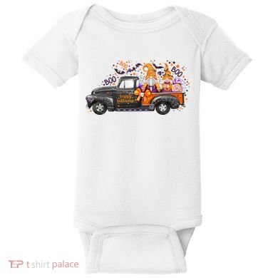 Spooky Halloween Gnome Squad Truck Baby Bodysuit