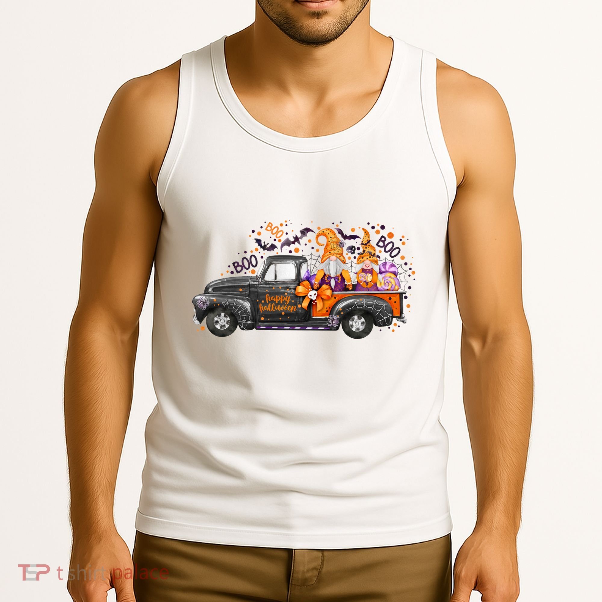 Spooky Halloween Gnome Squad Truck Tank Top