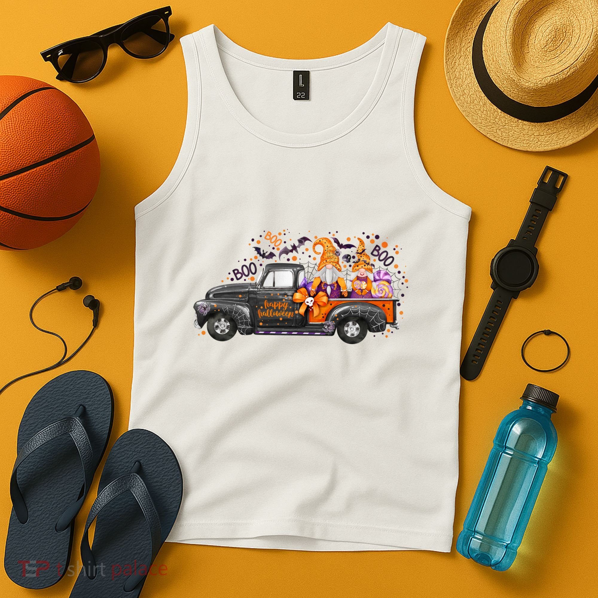 Spooky Halloween Gnome Squad Truck Tank Top