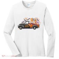Spooky Halloween Gnome Squad Truck Women's Long Sleeve Shirt thumb 0