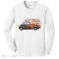 Spooky Halloween Gnome Squad Truck Kids Long Sleeve Shirt thumb 0