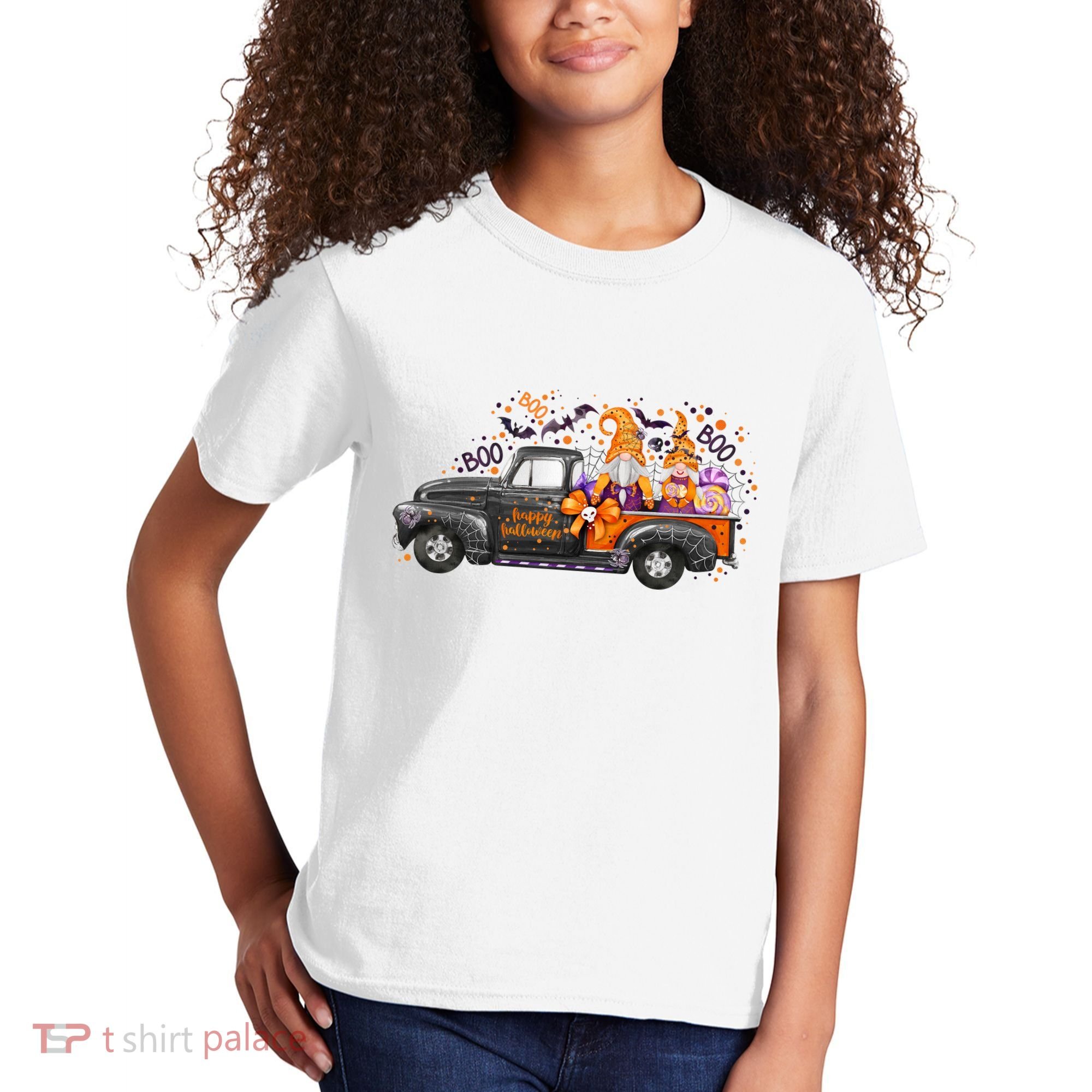 Spooky Halloween Gnome Squad Truck Kids T-Shirt