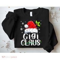 Santa Hat Gigi Claus Elf Funny Ugly Christmas Sweater Sweatshirt thumb 2