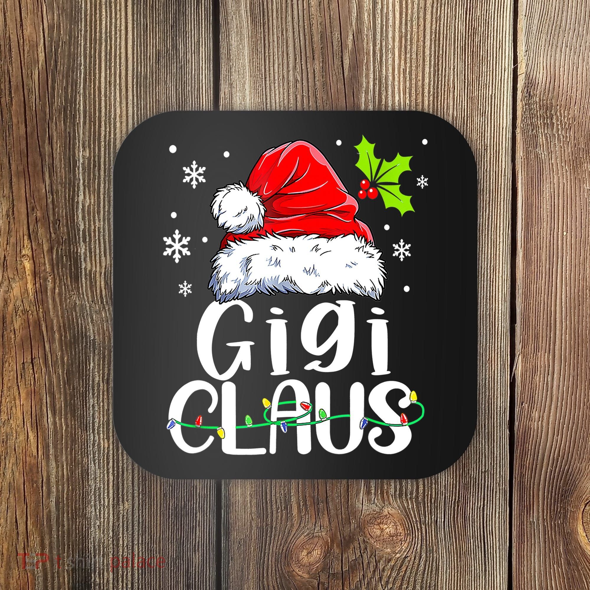 Santa Hat Gigi Claus Elf Funny Ugly Christmas Sweater Coaster