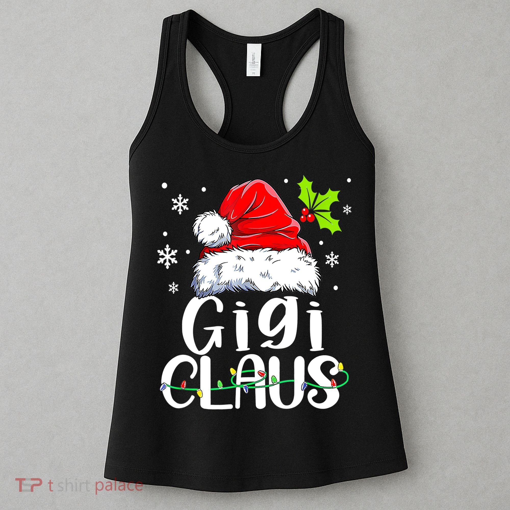 Santa Hat Gigi Claus Elf Funny Ugly Christmas Sweater Women's Tank Top