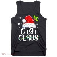 Santa Hat Gigi Claus Elf Funny Ugly Christmas Sweater Tank Top thumb 0