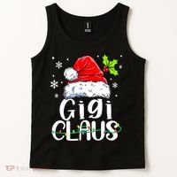 Santa Hat Gigi Claus Elf Funny Ugly Christmas Sweater Tank Top thumb 2