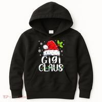 Santa Hat Gigi Claus Elf Funny Ugly Christmas Sweater Kids Hoodie thumb 0