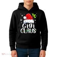 Santa Hat Gigi Claus Elf Funny Ugly Christmas Sweater Kids Hoodie thumb 4