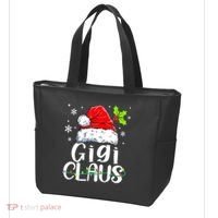 Santa Hat Gigi Claus Elf Funny Ugly Christmas Sweater Tote Bag thumb 3