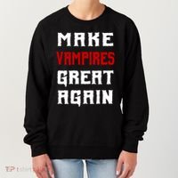Silly Halloween Gift Make Vampires Great Again Meaningful Gift Women's Sweatshirt thumb 0
