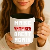 Silly Halloween Gift Make Vampires Great Again Meaningful Gift Coffee Mug thumb 3
