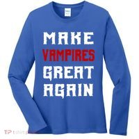 Silly Halloween Gift Make Vampires Great Again Meaningful Gift Women's Long Sleeve Shirt thumb 0