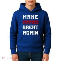 Silly Halloween Gift Make Vampires Great Again Meaningful Gift Kids Hoodie thumb 4