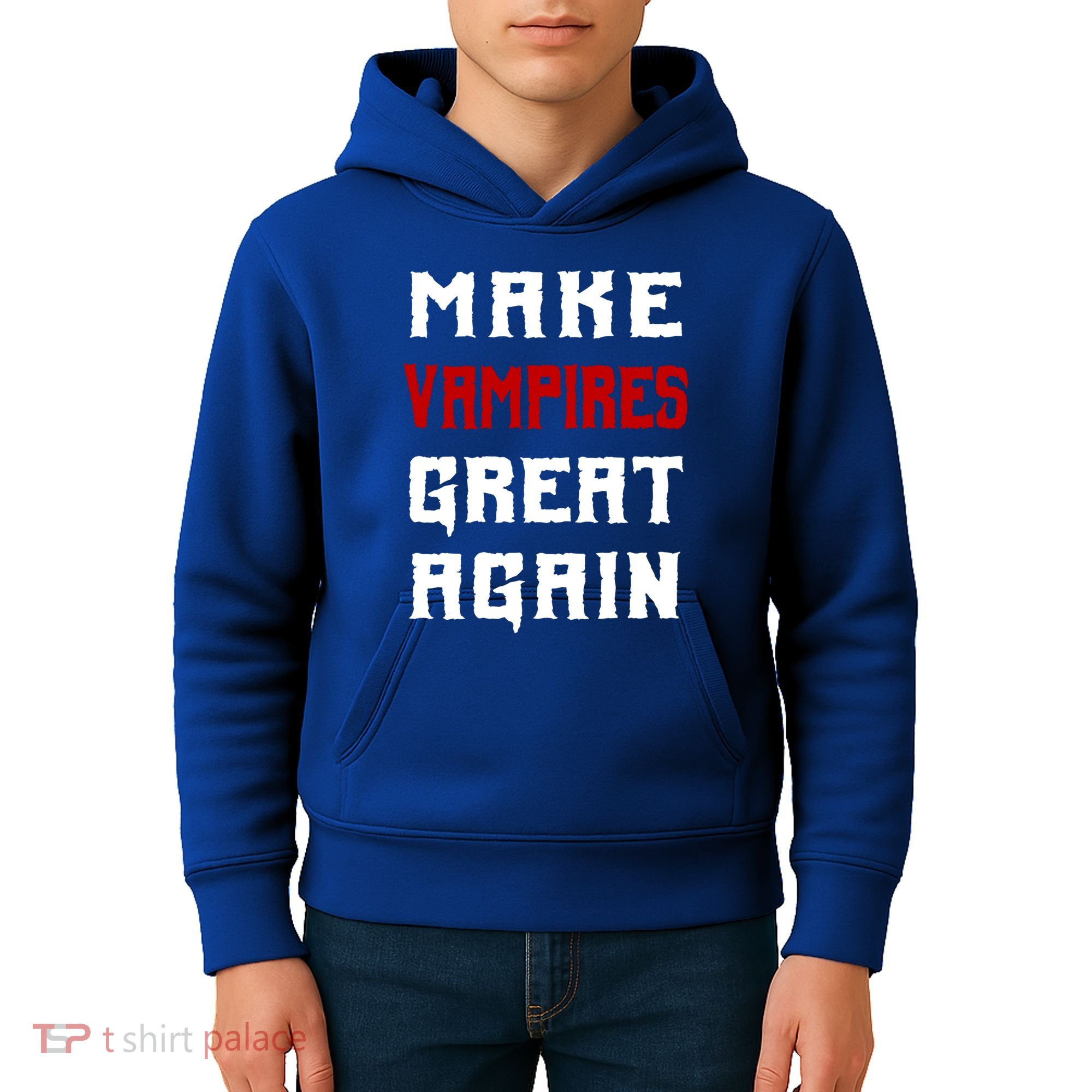 Silly Halloween Gift Make Vampires Great Again Meaningful Gift Kids Hoodie