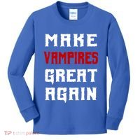 Silly Halloween Gift Make Vampires Great Again Meaningful Gift Kids Long Sleeve Shirt thumb 0