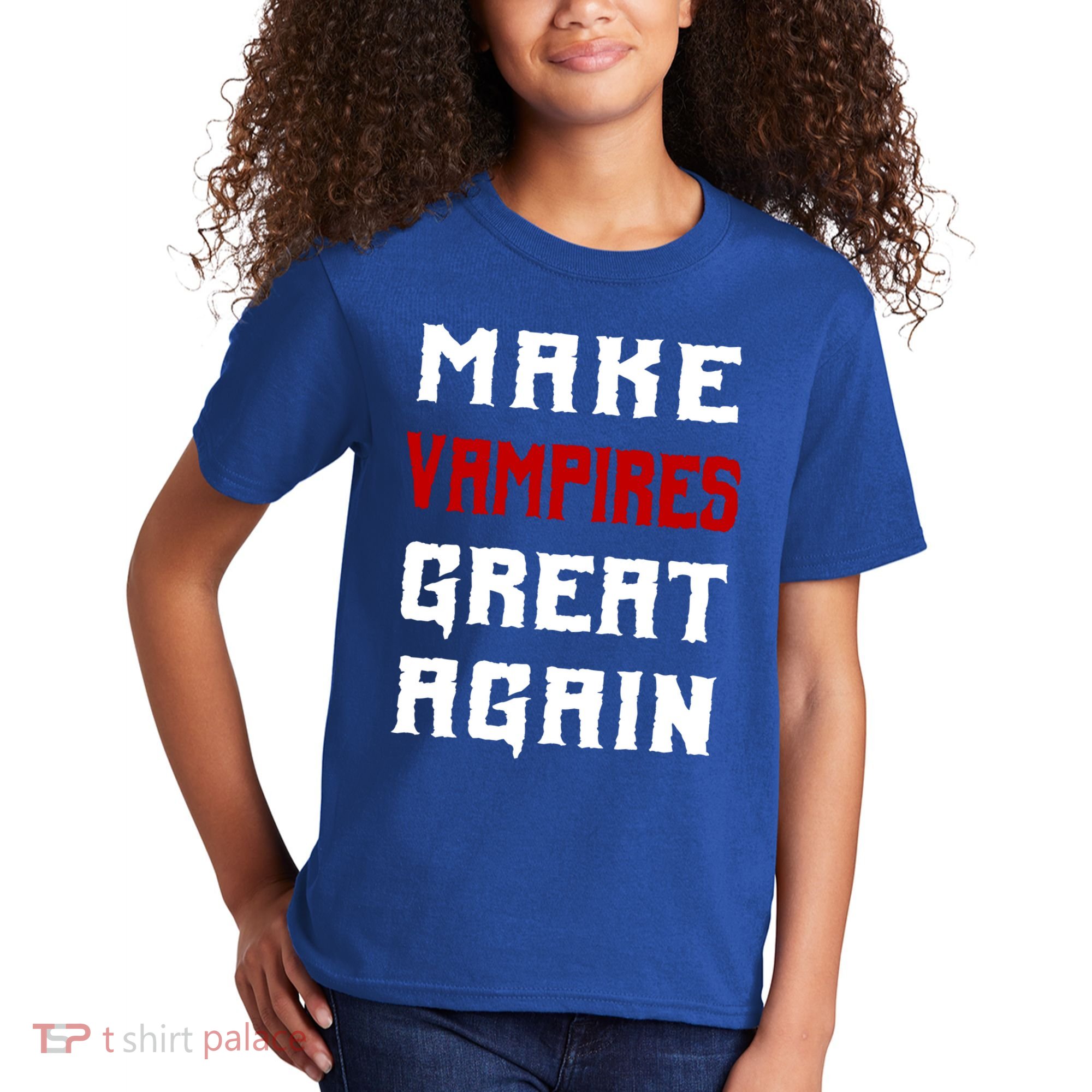 Silly Halloween Gift Make Vampires Great Again Meaningful Gift Kids T-Shirt