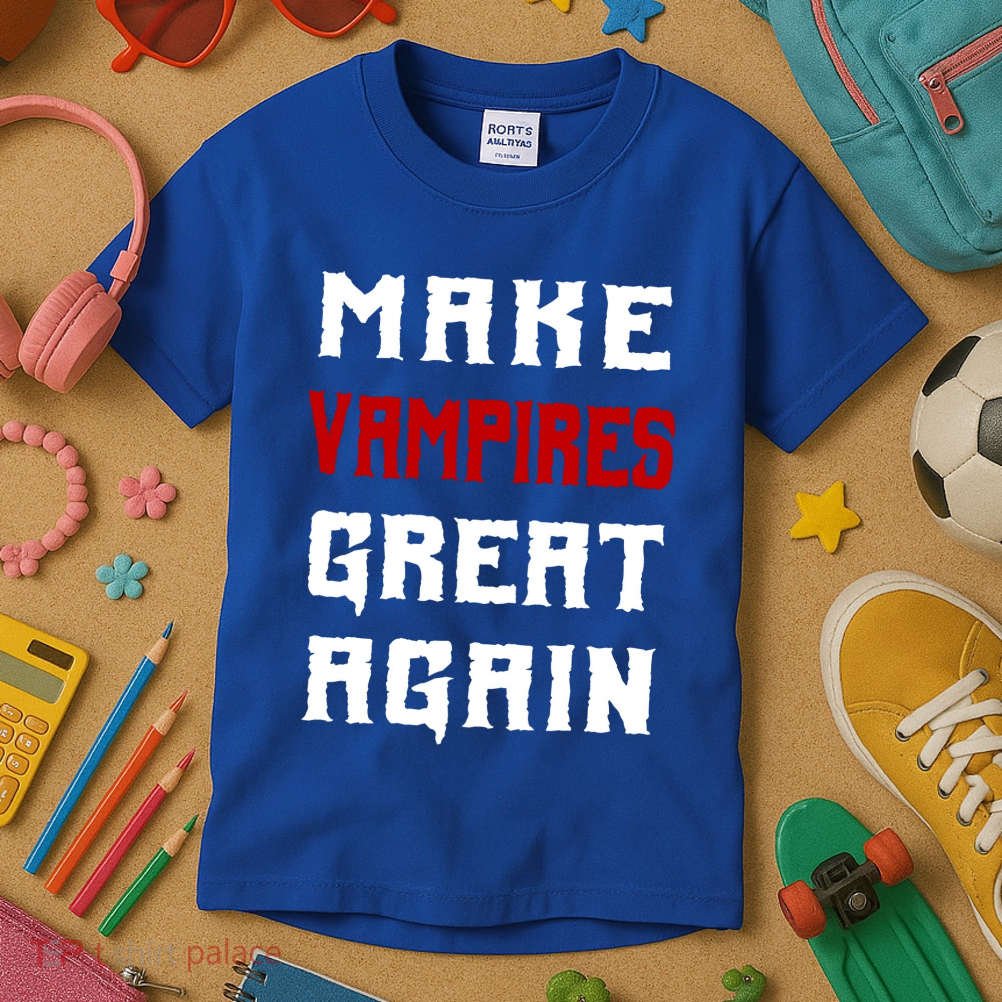 Silly Halloween Gift Make Vampires Great Again Meaningful Gift Kids T-Shirt