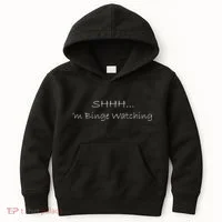 Shh I'm Binge Watching Kids Hoodie thumb 0