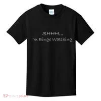 Shh I'm Binge Watching Kids T-Shirt thumb 0