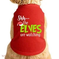 Shh The Elves Are Watching Doggie Tank thumb 0