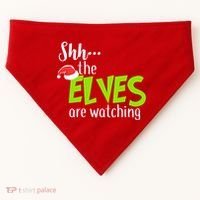 Shh The Elves Are Watching USA-Made Doggie Bandana thumb 0
