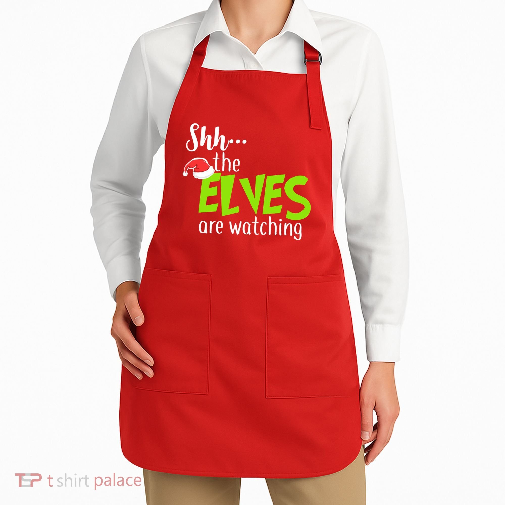 Shh The Elves Are Watching Apron