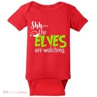 Shh The Elves Are Watching Baby Bodysuit thumb 0