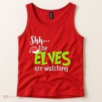 Shh The Elves Are Watching Tank Top thumb 2
