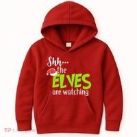 Shh The Elves Are Watching Kids Hoodie thumb 0