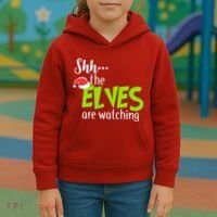 Shh The Elves Are Watching Kids Hoodie thumb 3