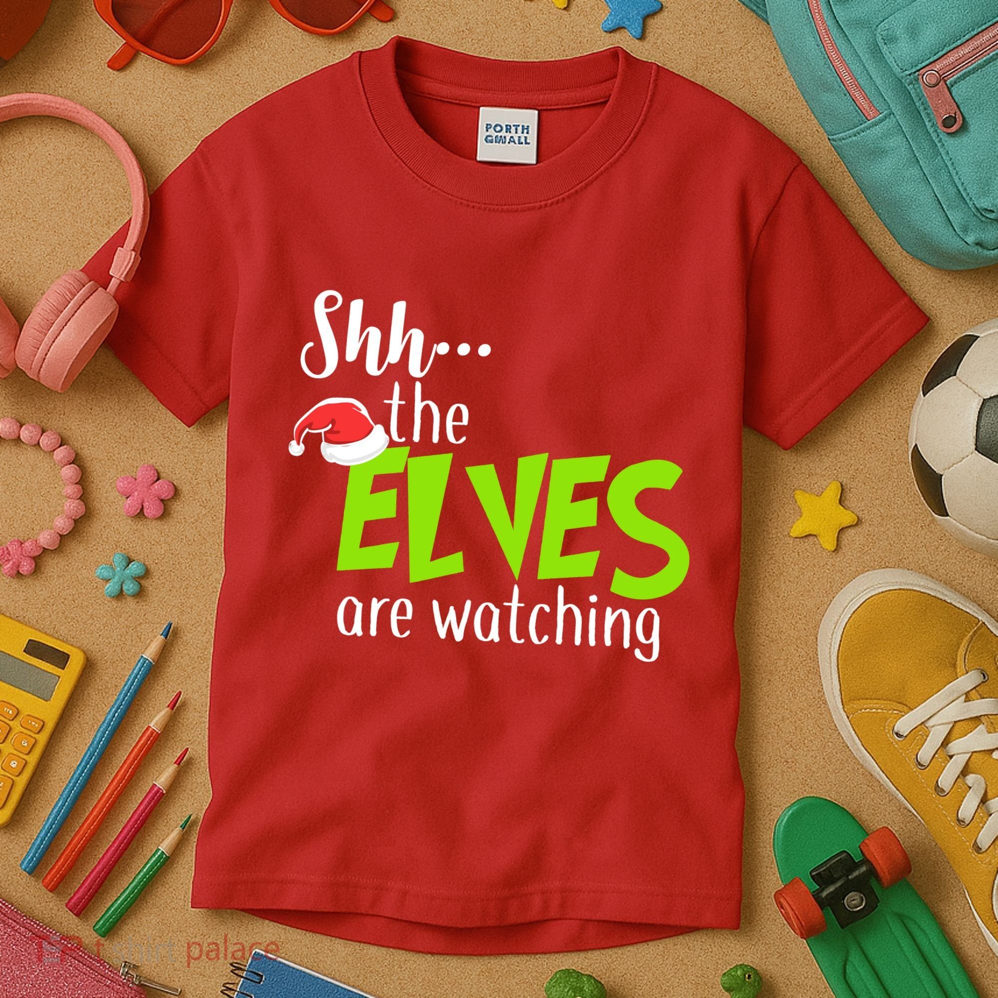 Shh The Elves Are Watching Kids T-Shirt
