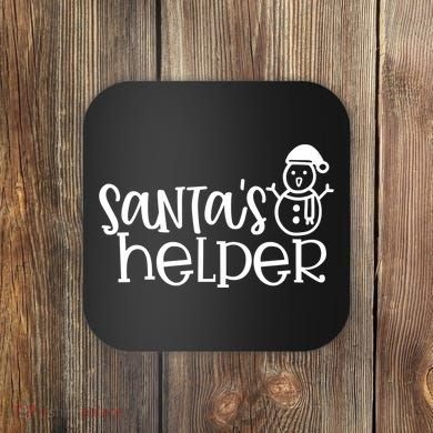 Santas Helper Holiday Gift Coaster