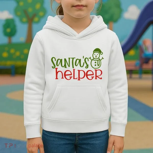 Santas Helper Holiday Gift Kids Hoodie