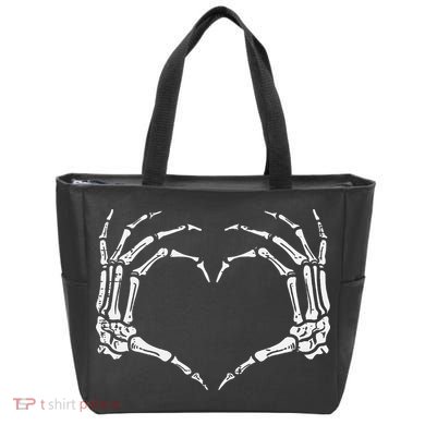 Skeleton Hands Heart Sign Retro Halloween Costume Tote Bag