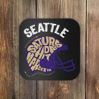 Saturdays Hit Harder In Seattle Football Coaster thumb 0