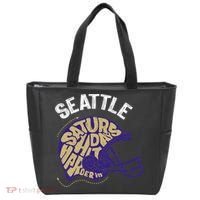 Saturdays Hit Harder In Seattle Football Tote Bag thumb 0