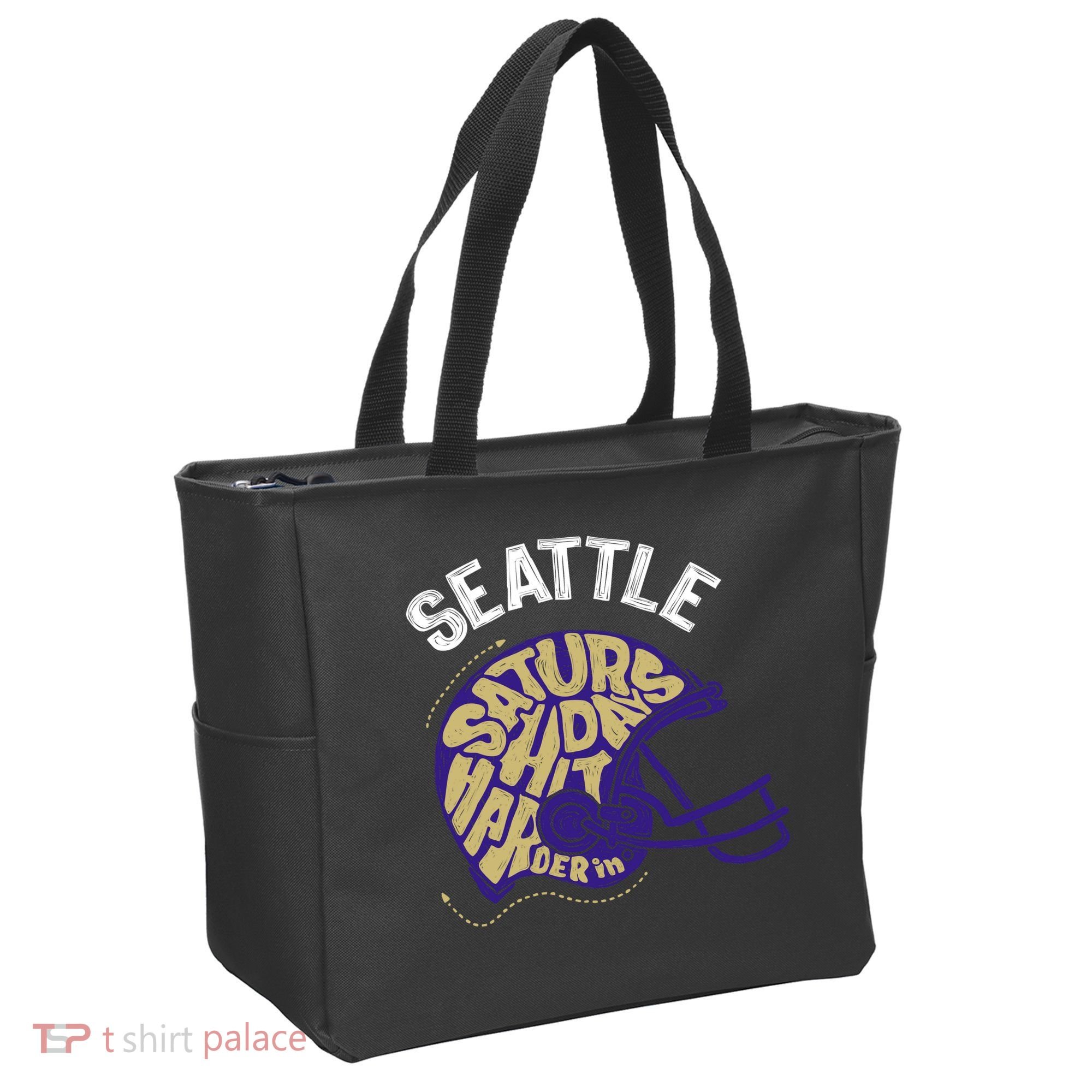 Saturdays Hit Harder In Seattle Football Tote Bag