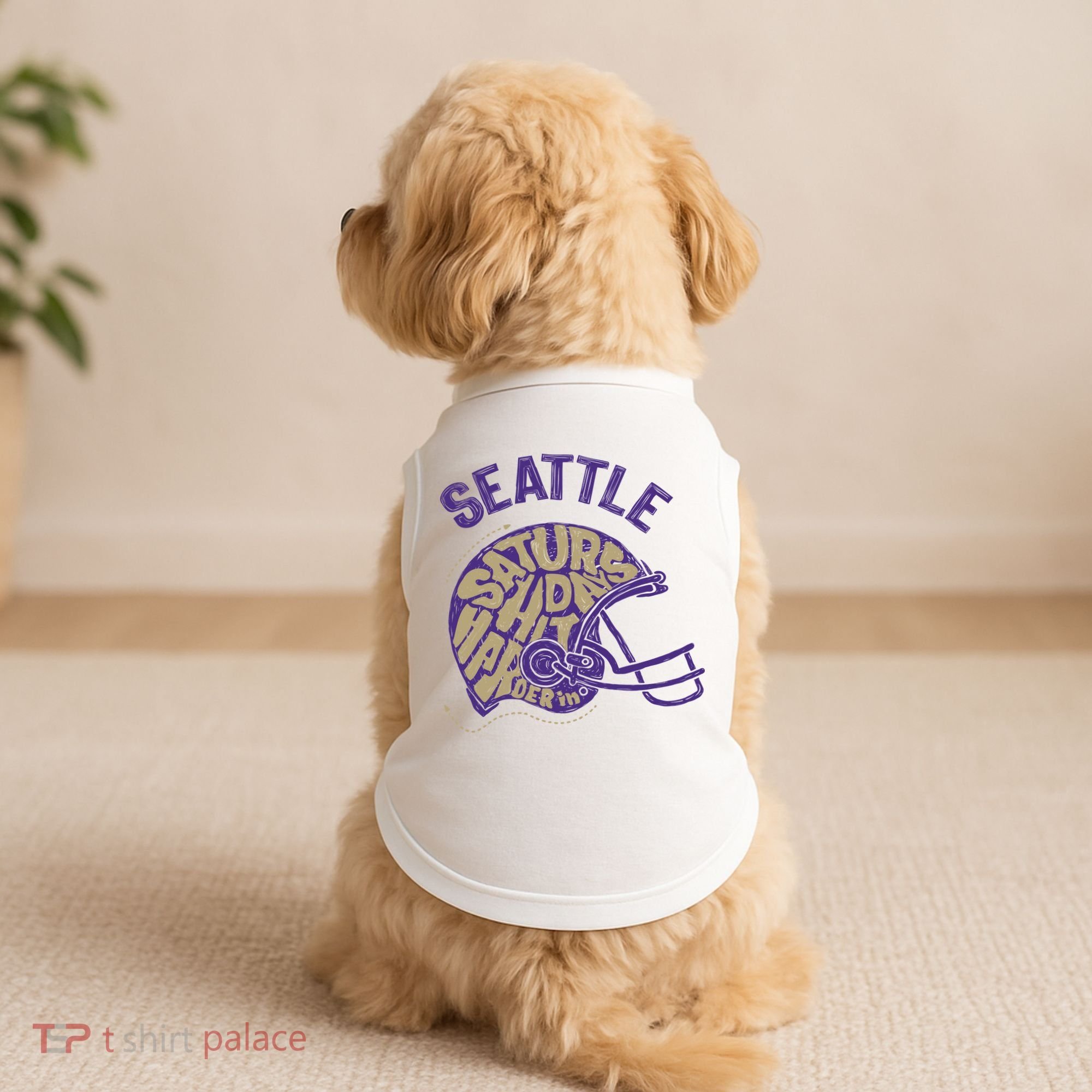 Saturdays Hit Harder In Seattle Football Doggie Tank