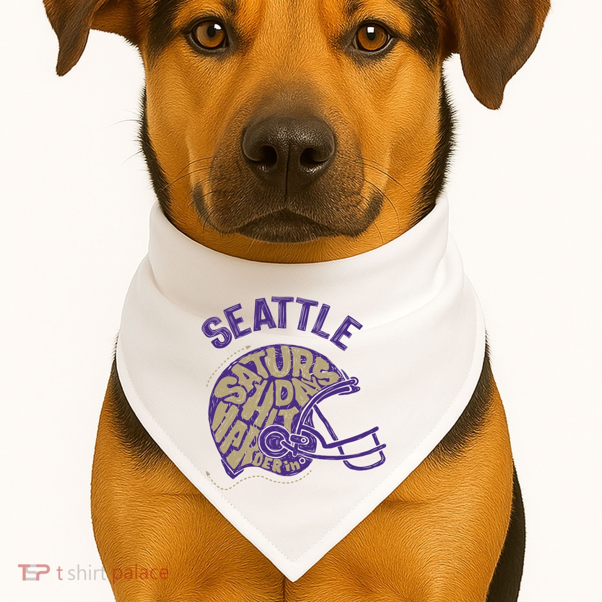 Saturdays Hit Harder In Seattle Football USA-Made Doggie Bandana