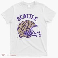 Saturdays Hit Harder In Seattle Football T-Shirt thumb 0