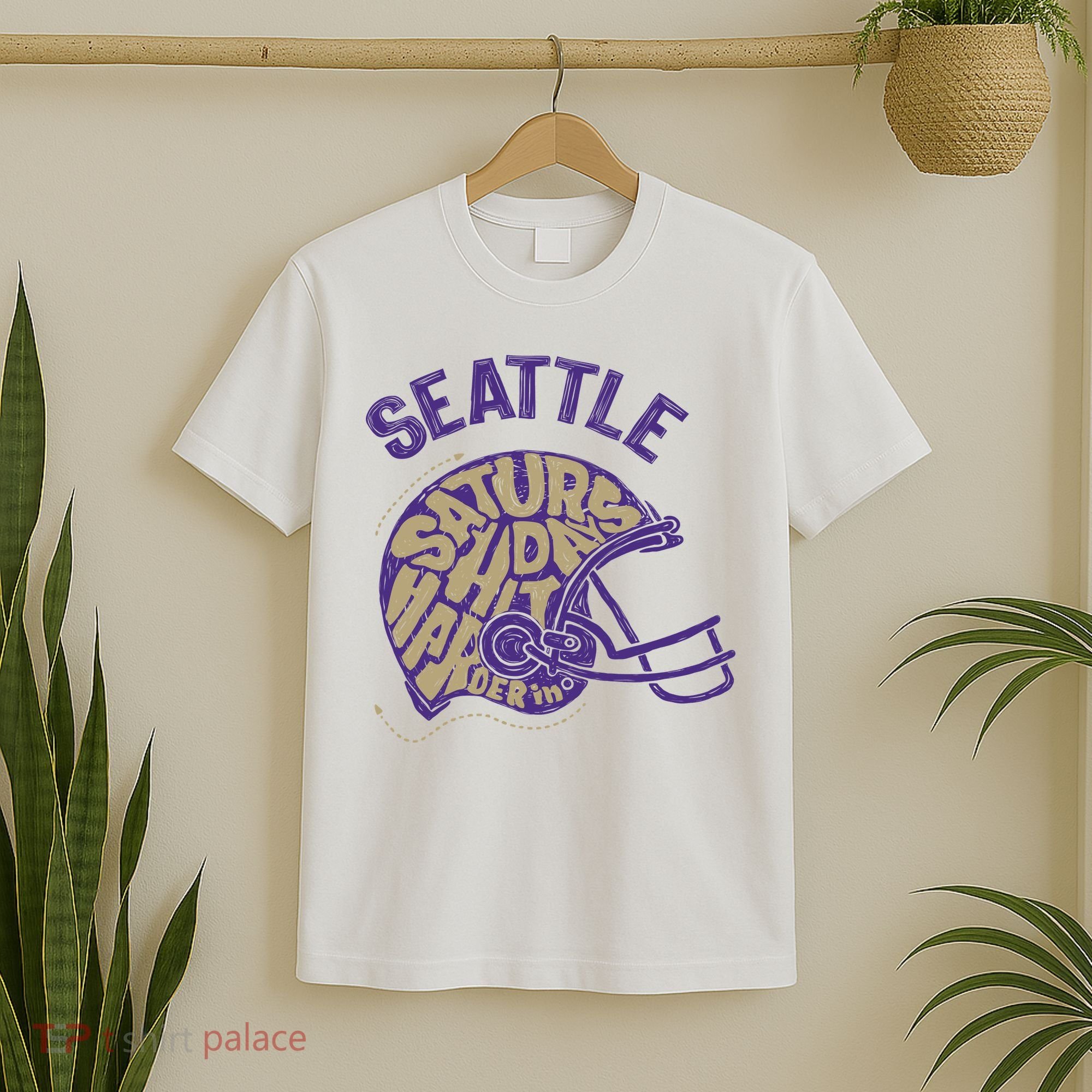 Saturdays Hit Harder In Seattle Football T-Shirt