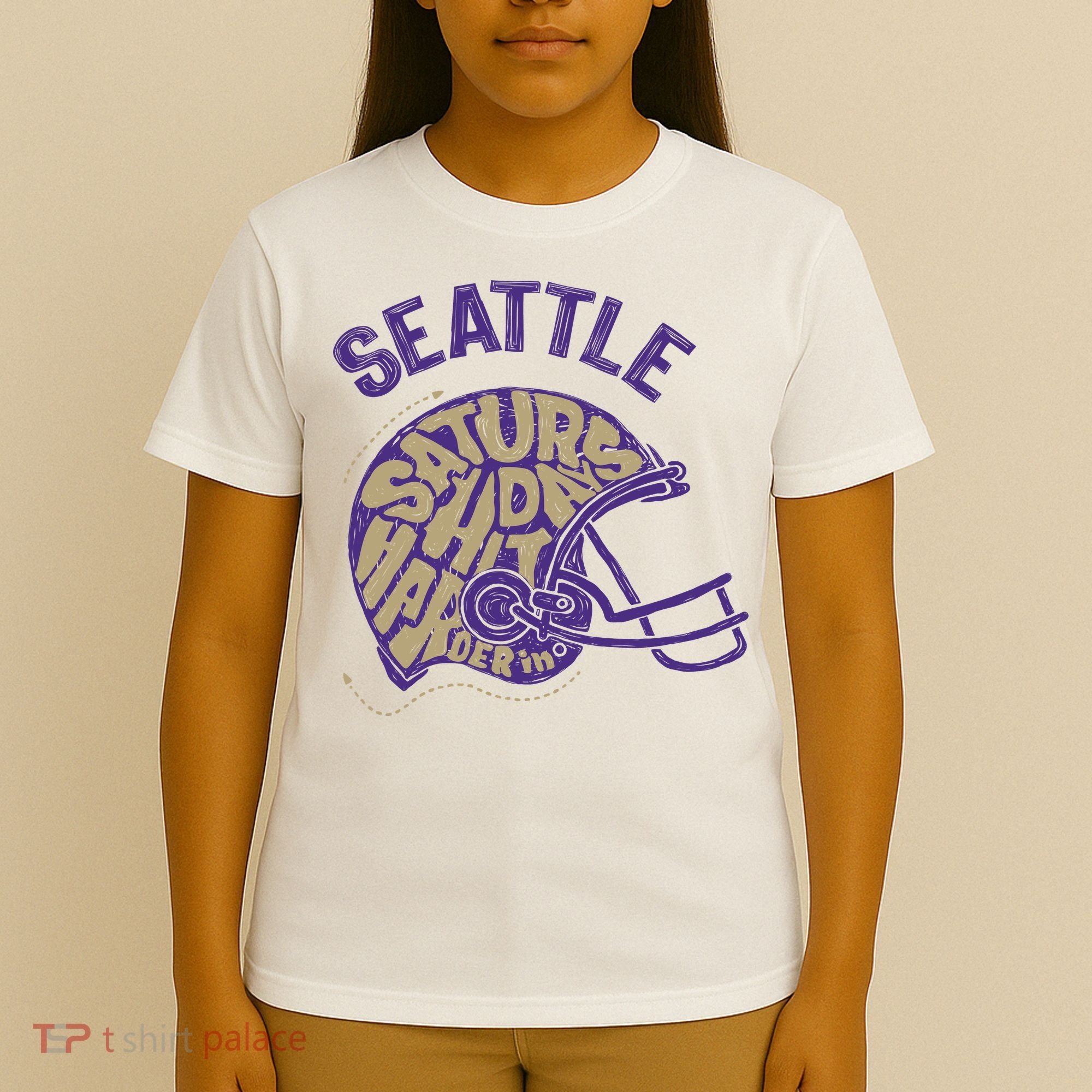Saturdays Hit Harder In Seattle Football T-Shirt