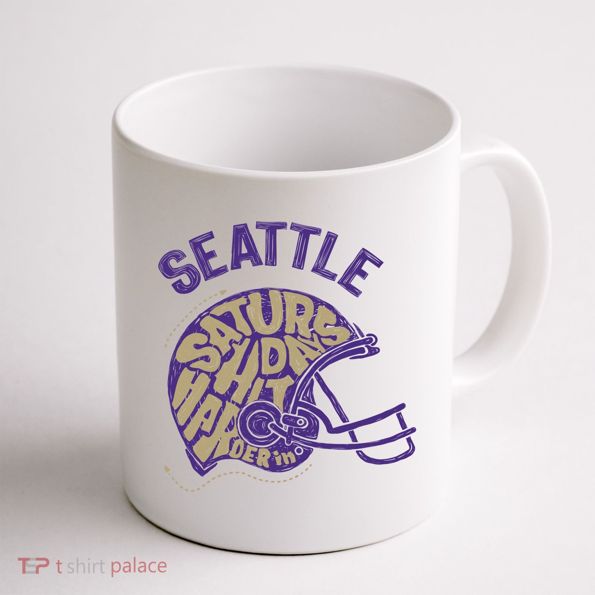 Saturdays Hit Harder In Seattle Football Coffee Mug