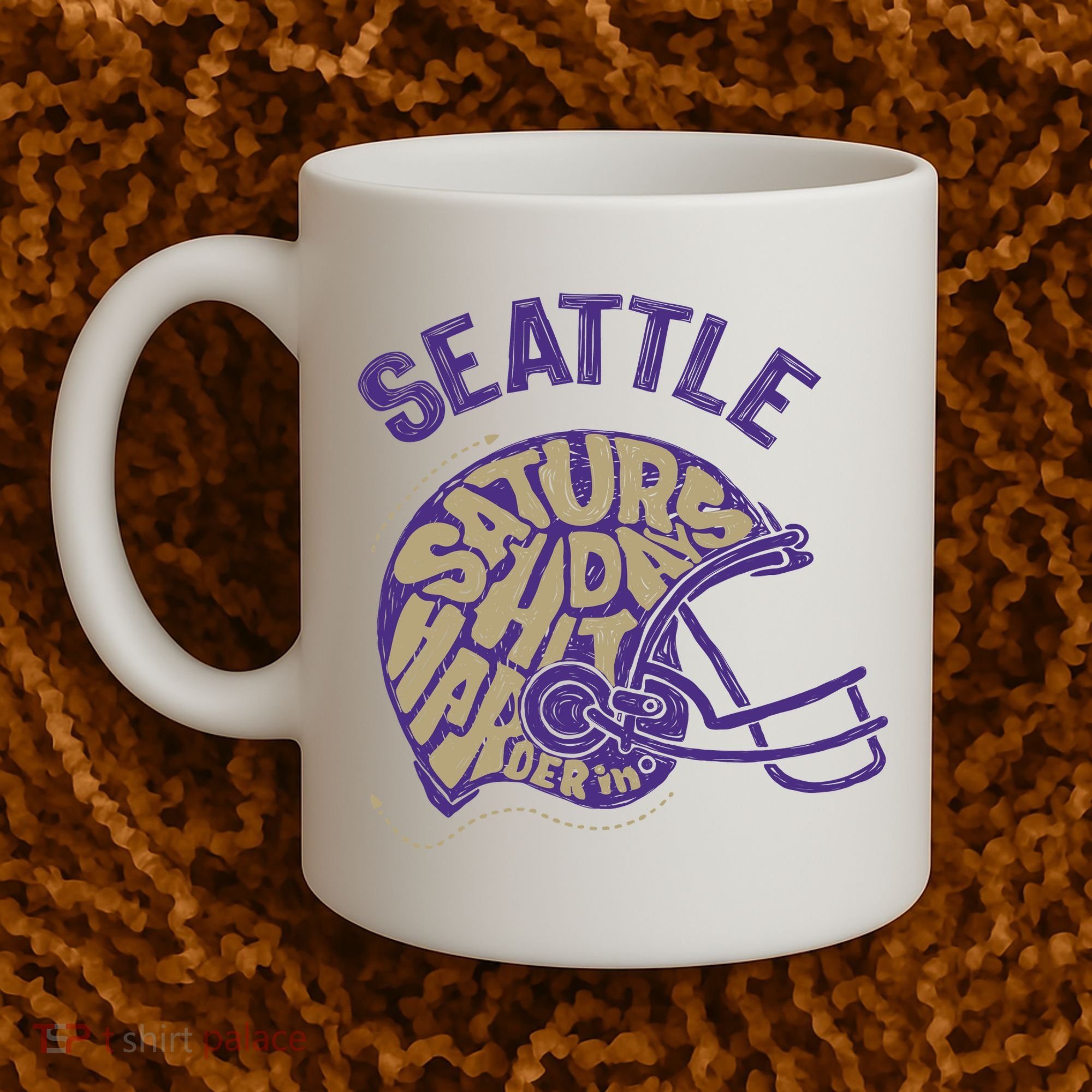 Saturdays Hit Harder In Seattle Football Coffee Mug