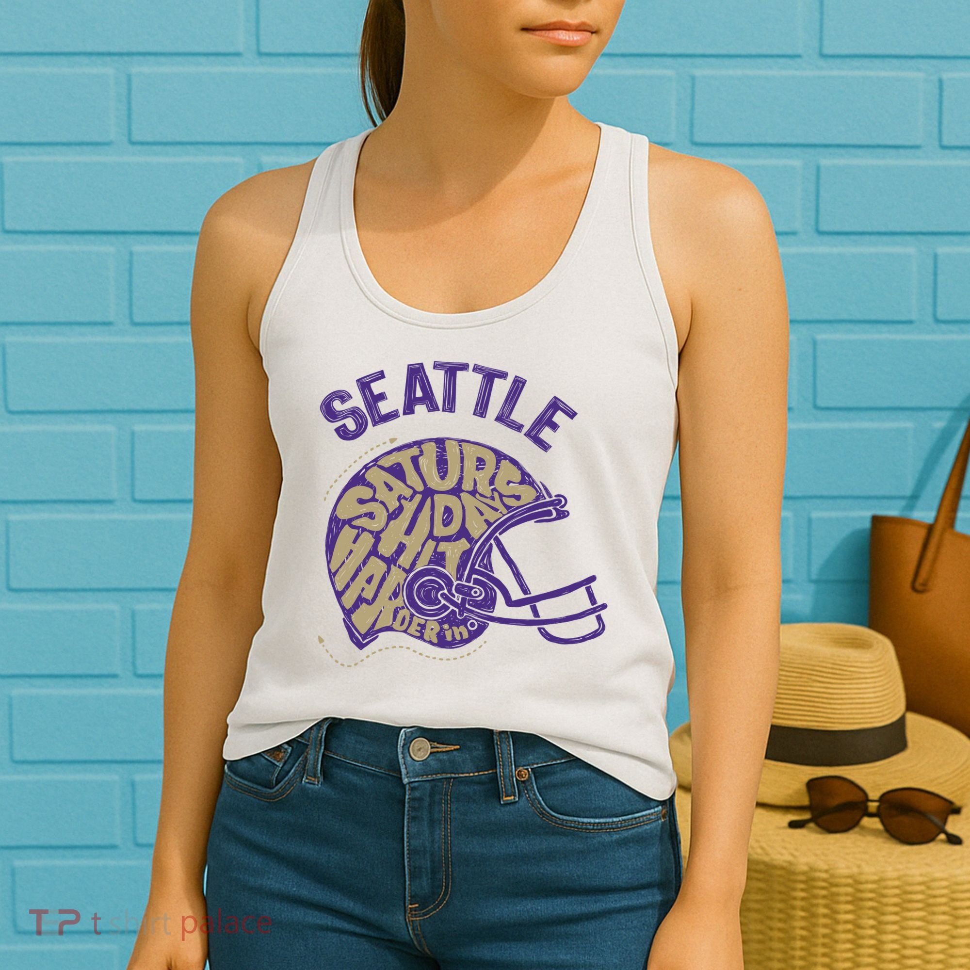 Saturdays Hit Harder In Seattle Football Women's Tank Top
