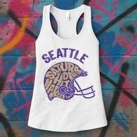 Saturdays Hit Harder In Seattle Football Women's Tank Top thumb 3