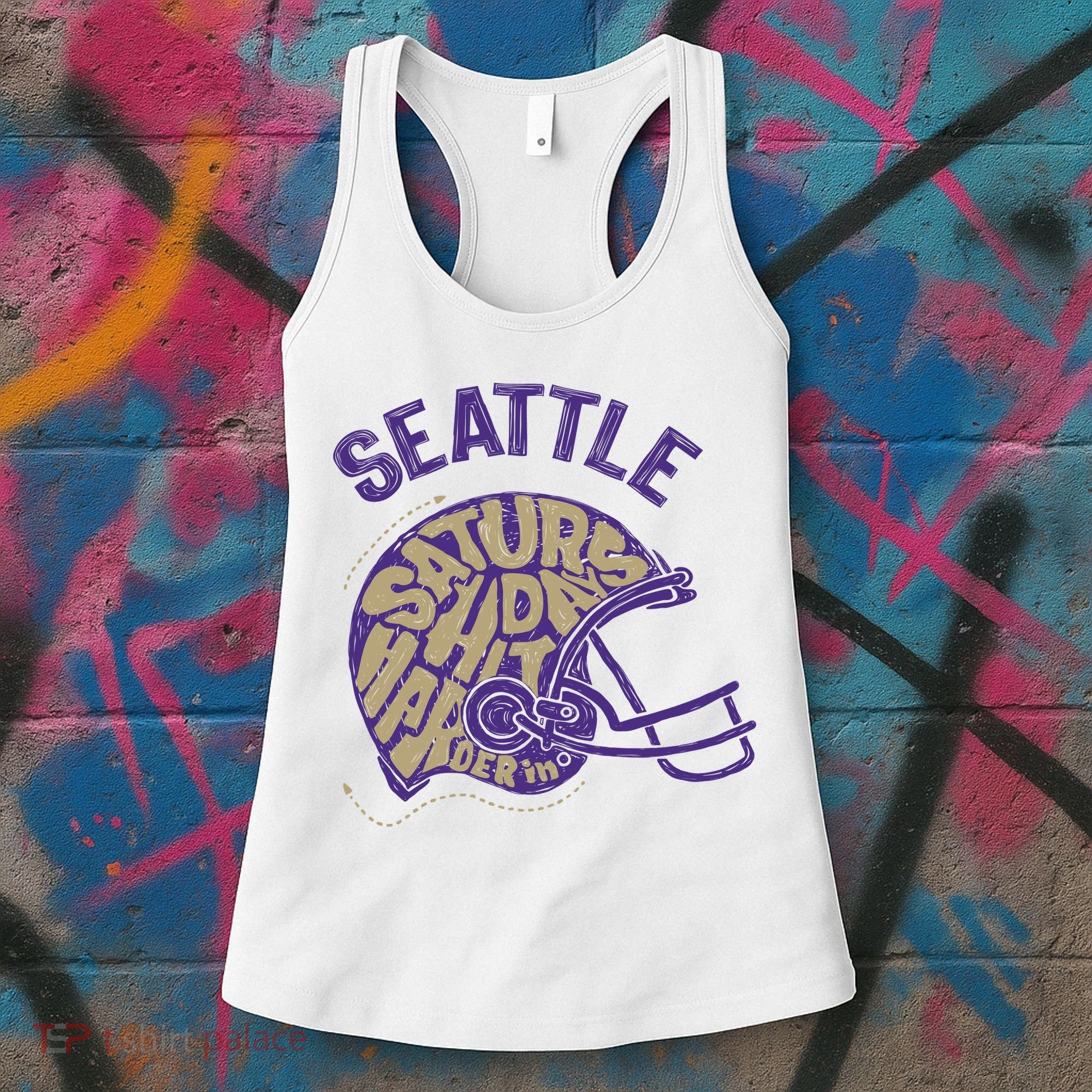 Saturdays Hit Harder In Seattle Football Women's Tank Top