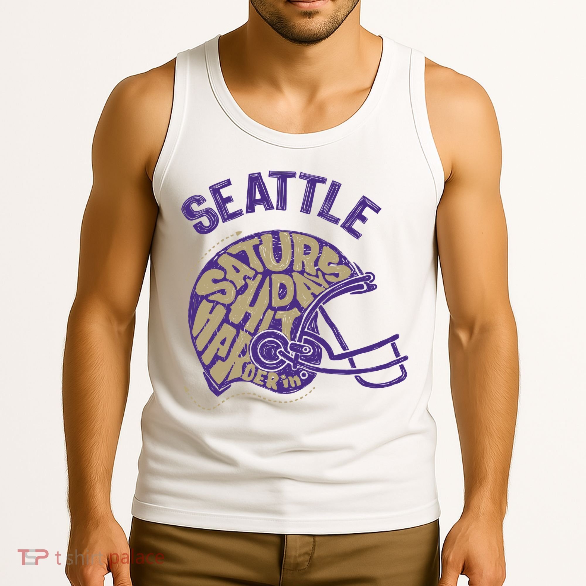 Saturdays Hit Harder In Seattle Football Tank Top